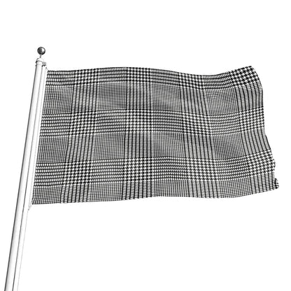 Black And White Glen Plaid Print Flag