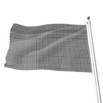 Black And White Glen Plaid Print Flag