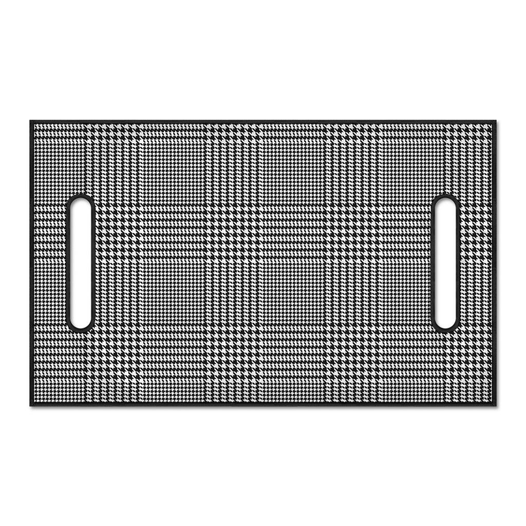 Black And White Glen Plaid Print Golf Cart Seat Cover