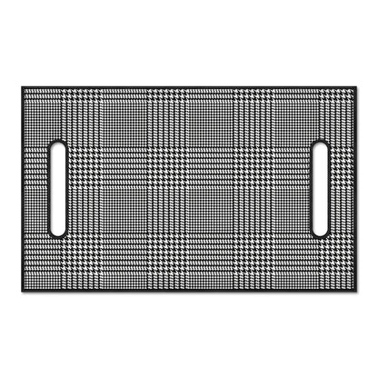 Black And White Glen Plaid Print Golf Cart Seat Cover