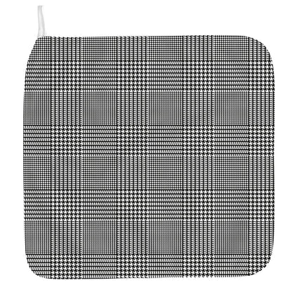 Black And White Glen Plaid Print Hand Towel