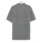 Black And White Glen Plaid Print Hawaiian Shirt