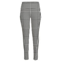 Black And White Glen Plaid Print High-Waisted Pocket Leggings