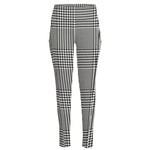 Black And White Glen Plaid Print High-Waisted Pocket Leggings