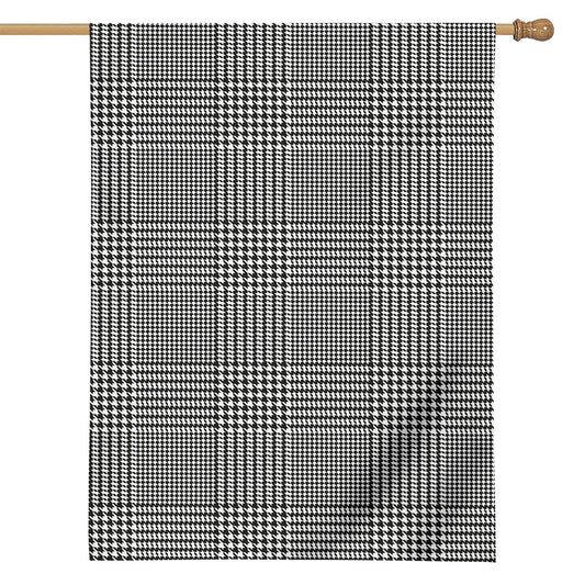 Black And White Glen Plaid Print House Flag