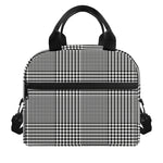 Black And White Glen Plaid Print Insulated Lunch Bag