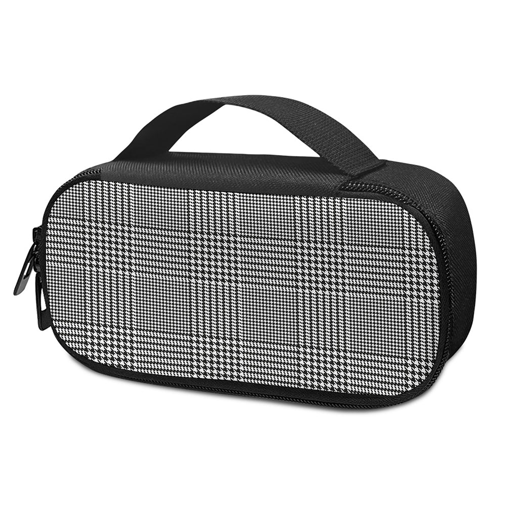 Black And White Glen Plaid Print Insulin Cooler Travel Case