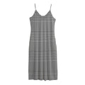 Black And White Glen Plaid Print Jersey Midi Cami Dress