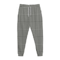 Black And White Glen Plaid Print Jogger Pants