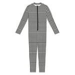 Black And White Glen Plaid Print Jumpsuit