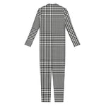 Black And White Glen Plaid Print Jumpsuit