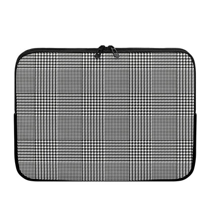 Black And White Glen Plaid Print Laptop Sleeve