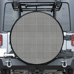 Black And White Glen Plaid Print Leather Spare Tire Cover