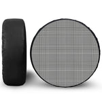 Black And White Glen Plaid Print Leather Spare Tire Cover
