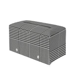Black And White Glen Plaid Print Leather Tissue Box Cover