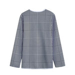 Black And White Glen Plaid Print Long Sleeve Short Coat