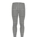 Black And White Glen Plaid Print Men's Leggings