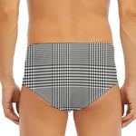 Black And White Glen Plaid Print Men's Triangle Swim Briefs