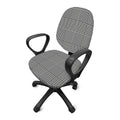 Black And White Glen Plaid Print Office Chair Cover
