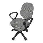 Black And White Glen Plaid Print Office Chair Cover
