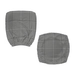 Black And White Glen Plaid Print Office Chair Cover