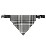 Black And White Glen Plaid Print Over The Collar Dog Bandana