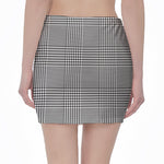 Black And White Glen Plaid Print Pencil Mini Skirt