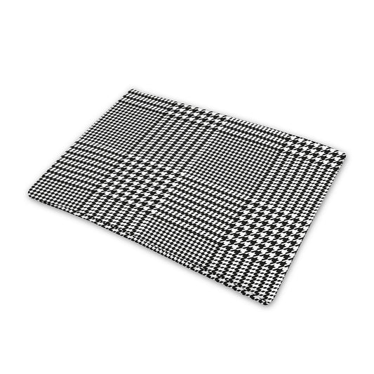 Black And White Glen Plaid Print Pet Cooling Mat Cover