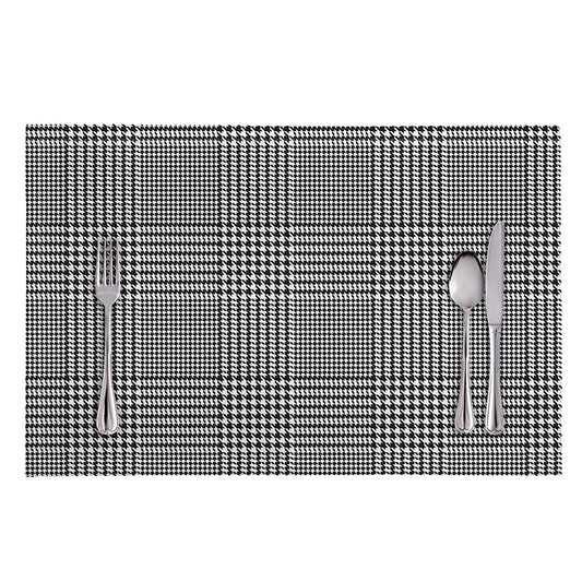Black And White Glen Plaid Print Placemat