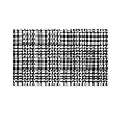 Black And White Glen Plaid Print Polyester Flag