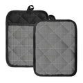 Black And White Glen Plaid Print Pot Holders With Pocket