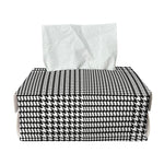 Black And White Glen Plaid Print Rectangle Tissue Box Cover
