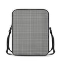 Black And White Glen Plaid Print Rectangular Crossbody Bag