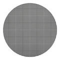 Black And White Glen Plaid Print Round Blanket