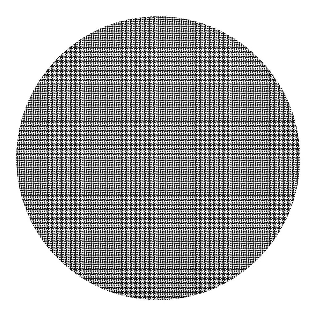 Black And White Glen Plaid Print Round Blanket