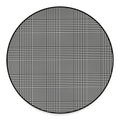 Black And White Glen Plaid Print Round Floor Mat