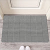 Black And White Glen Plaid Print Rubber Doormat