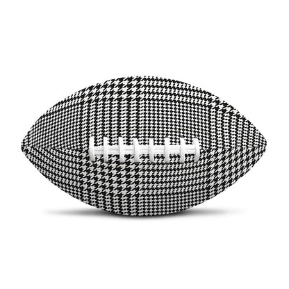 Black And White Glen Plaid Print Rugby Ball