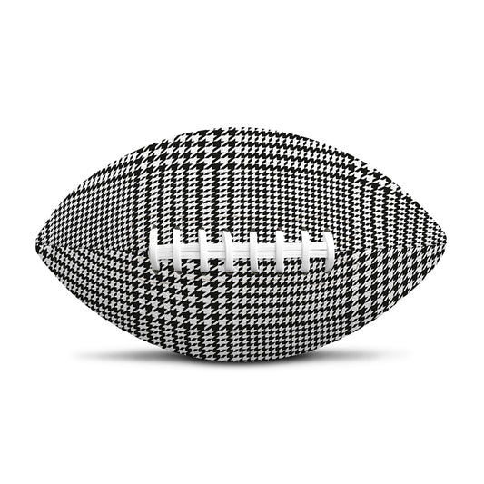 Black And White Glen Plaid Print Rugby Ball