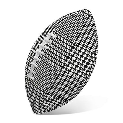 Black And White Glen Plaid Print Rugby Ball
