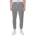Black And White Glen Plaid Print Joggers