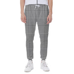 Black And White Glen Plaid Print Scuba Joggers