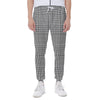 Black And White Glen Plaid Print Scuba Joggers