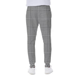 Black And White Glen Plaid Print Scuba Joggers