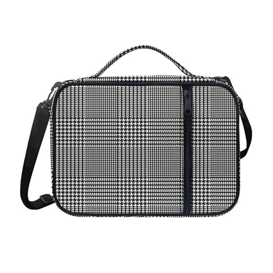 Black And White Glen Plaid Print Shoulder Strap Bible Bag