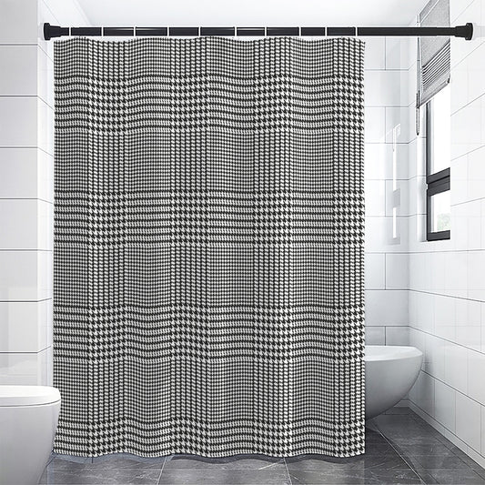 Black And White Glen Plaid Print Shower Curtain