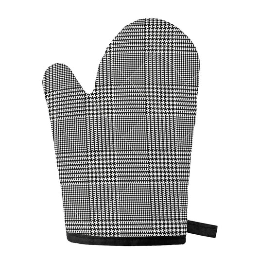 Black And White Glen Plaid Print Single Oven Mitt