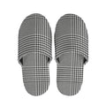 Black And White Glen Plaid Print Slippers