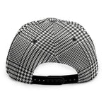 Black And White Glen Plaid Print Snapback Cap