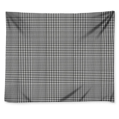 Black And White Glen Plaid Print Tapestry